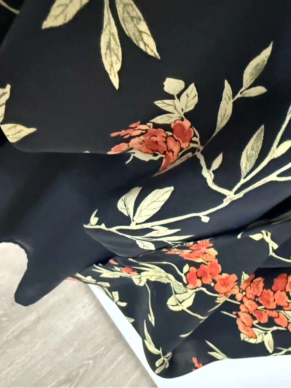 Valerie Stevens Floral Maxi Dress Black Orange Sleeveless Silk Size 10 Elegant - Picture 8 of 11